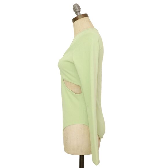 TOPSHOP O-ring Cutout Long Sleeve Bodysuit US 8-10 (UK M) Light Green NEW B21 - Picture 5 of 6